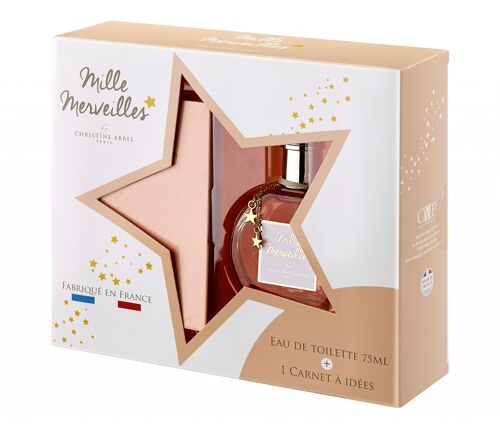 Coffret Cadeau - MILLE MERVEILLES - Eau de Toilette 75ml + 1 carnet à idées