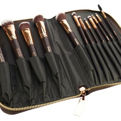 Set pennelli 12 pz. con capelli sintetici, nero/rame