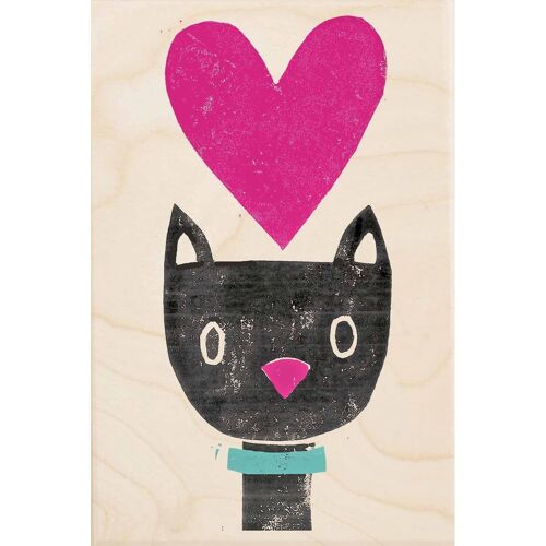 Wooden Postcard BIG HEART Love Card