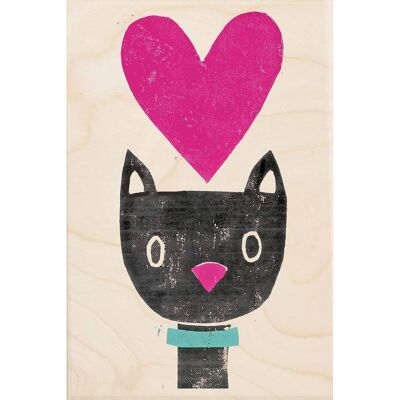 Wooden Postcard BIG HEART BIG LOVE Valentine's Day Card