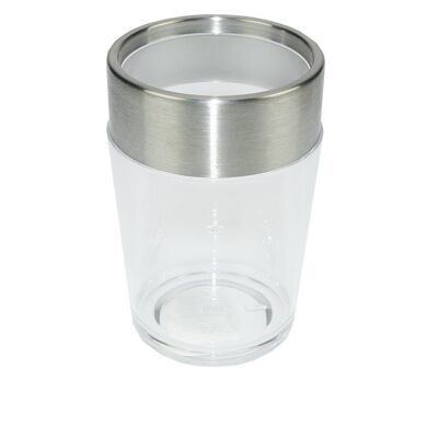 Utensil cup, acrylic/stainless steel, height 10.6 cm Ø 6.7 cm