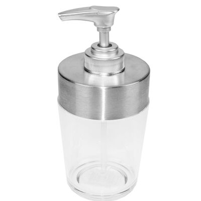 Soap dispenser, acrylic/stainless steel, height 15 cm, Ø 6.7 cm