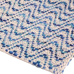 TAPIS EN LAINE ET COTON TRICOTÉ MAIN SUR METIER