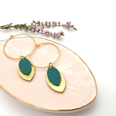Flora earrings - green leather