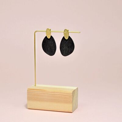 Pendientes Dune High Asimetricos Negro