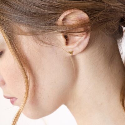 Gold Triangle Rotation Earrings