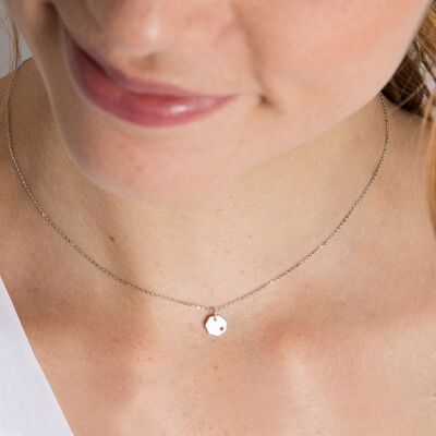 Collier Heptagon Rotation Argent