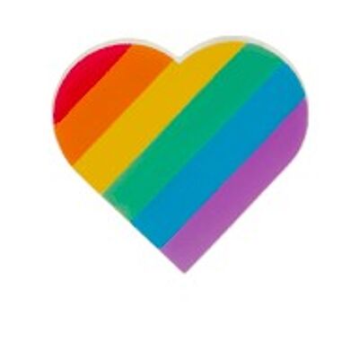 Orgullo giratorio | Imán del corazón LGBTQIA+ | Imán de la foto del refrigerador