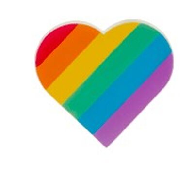 Orgullo giratorio | Imán del corazón LGBTQIA+ | Imán de la foto del refrigerador