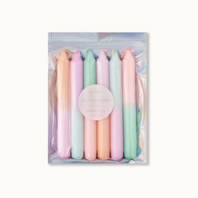 Bougies dip-dye dans un ensemble : Gâteau d'anniversaire