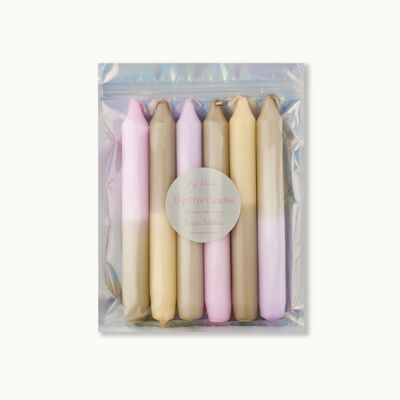 Dip dye candles in a set: Taupe Edition