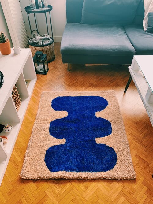 Tapis Lexie Beige et Bleu