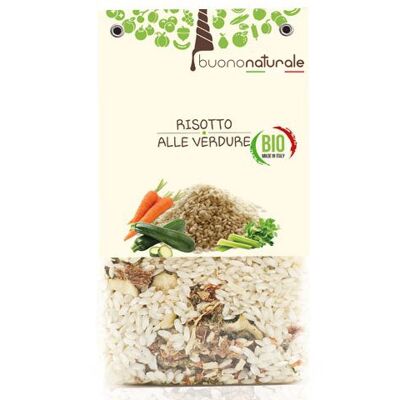 Risotto alle verdure BIOLOGICO 250g — Pasto italiano vegan-OK senza glutine per 3 a base di riso Carnaroli e verdure disidratate