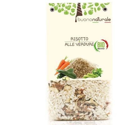 Risotto aux légumes, BIO 250g — Repas italien vegan-OK sans gluten pour 3 à base de riz Carnaroli et légumes déshydratés
