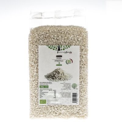 Riso Arborio BIOLOGICO 1kg — Clásico riso italiano pronto en 15-17 e ideal para la preparación de risotti/sushi