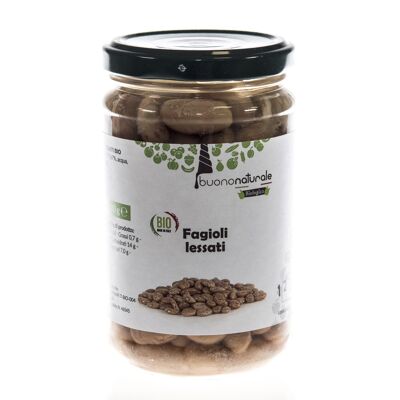 Haricots borlotti bouillis, BIO 300g — Saveurs végétaliennes italiennes déjà cuites et naturellement conservées dans des bocaux en verre réutilisables/recyclables