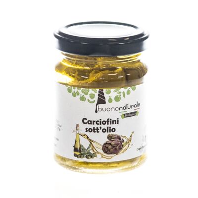 Carciofi in olio extravergine di oliva BIOLOGICO 120g — Sapori vegani italiani conservati naturalmente en vasetti di vetro riutilizzabili/riciclabili