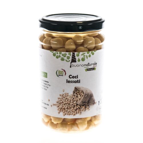 Boiled chickpeas, ORGANIC 300g — Italian vegan flavors already-cooked & naturally preserved in reusable/recyclable glass jars