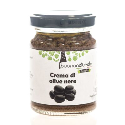 Patè di olive nere, BIOLOGICO 120g — Vegane italienische Aromen, natürlich konserviert in Glasvasen, zum Aufbewahren/Verpacken