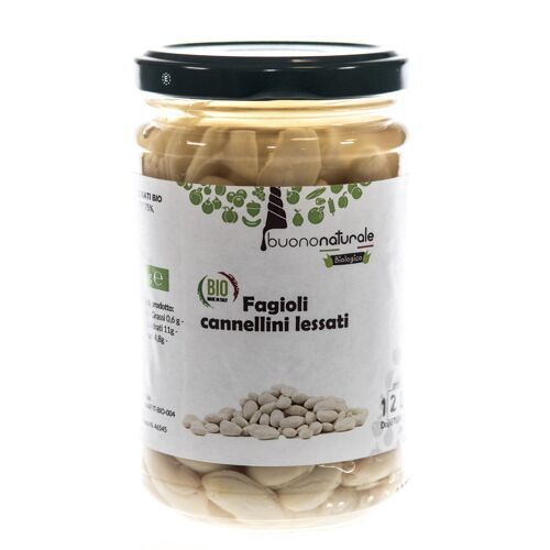 Boiled cannellini beans, ORGANIC 300g — Italian vegan flavors already-cooked & naturally preserved in reusable/recyclable glass jars