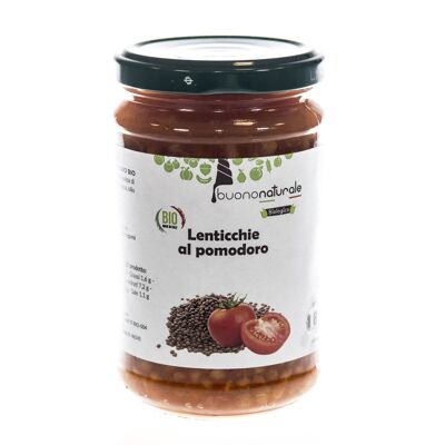 Soup with lentils and tomatoes, ORGANIC 300g — Italian vegan flavors already-cooked & naturally preserved in reusable/recyclable glass jars