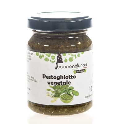 Pesto de verduras, ORGÁNICO 120g — Pesto vegano italiano para todos los platos a base de ingredientes de cultivo ecológico