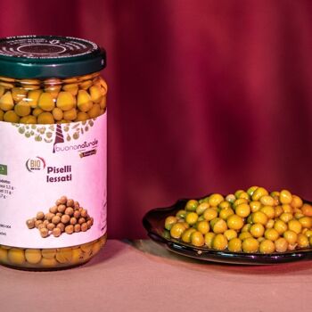 Petits pois bouillis, BIO 300g — Saveurs végétaliennes italiennes déjà cuites et naturellement conservées dans des bocaux en verre réutilisables/recyclables 2