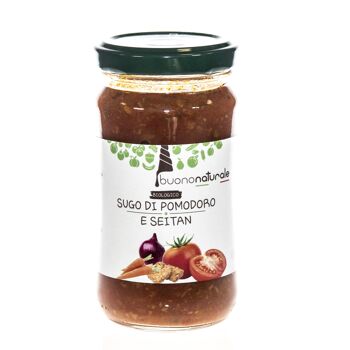 Sauce tomate au seitan, BIO 190g — Ragoût italien vegan à base de seitan pour tous les plats à base d'ingrédients issus de l'agriculture biologique 1