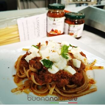 Sauce tomate au seitan, BIO 190g — Ragoût italien vegan à base de seitan pour tous les plats à base d'ingrédients issus de l'agriculture biologique 3