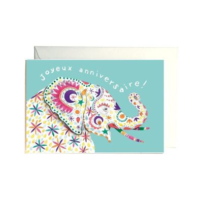 Carte anniversaire Elephant