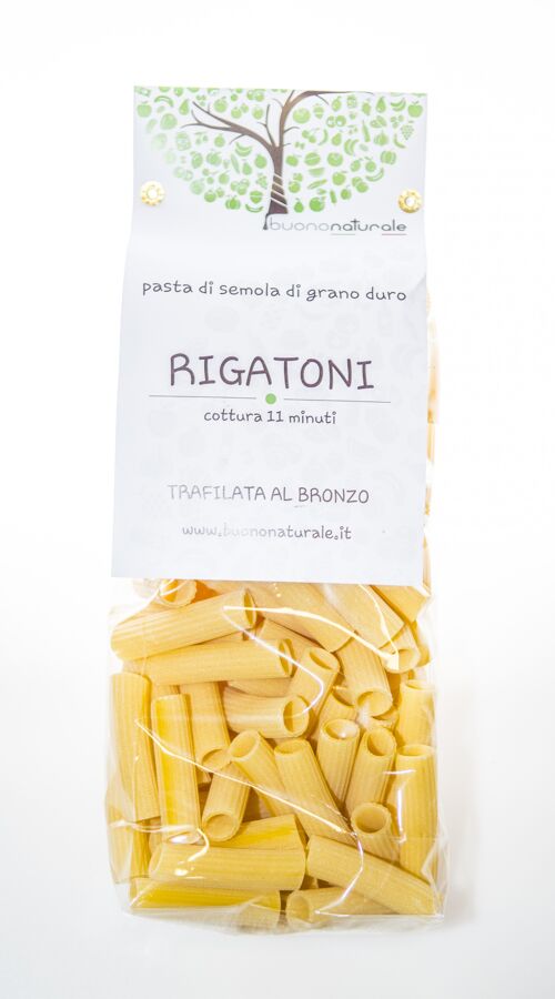 Rigatoni, 500g — Semiartisanally bronze wire-drawn with locally sourced ingredients and desiccated for avg. 30 hours — always "al dente"