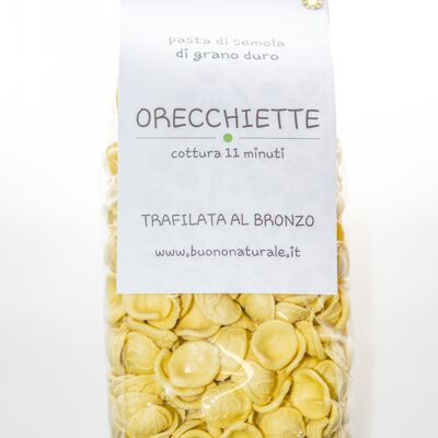 Orecchiette, 500 g: trefilado con alambre de bronce semiartesanal con ingredientes de origen local y desecado para obtener un promedio. 30 horas — siempre "al dente"