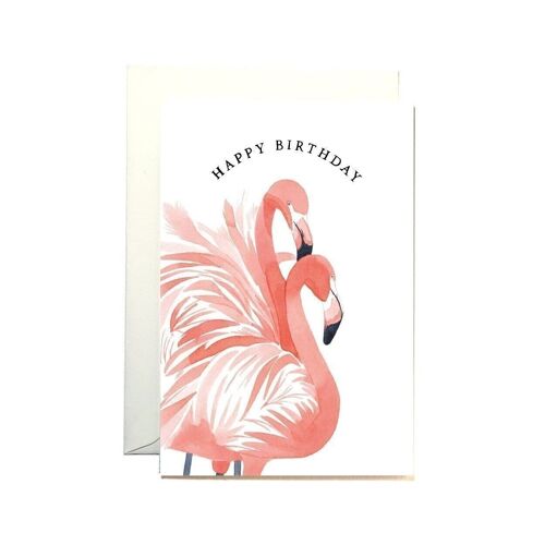 Carte anniversaire Flamingo