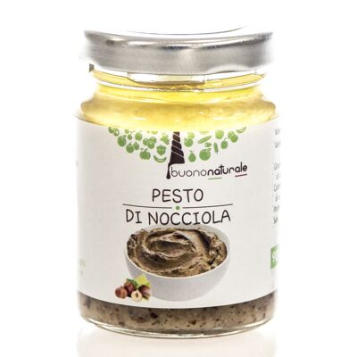 Pesto de avellanas, 90 g: salsa sabrosa italiana original para todos los platos a base de frutos secos sicilianos de primera calidad