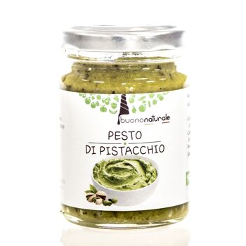 Pesto à la pistache, 90g — Sauce savoureuse italienne originale pour tous les plats à base de fruits secs siciliens de première qualité 1