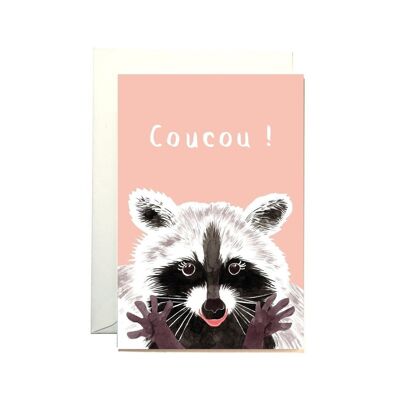 Carte coucou Raccoon