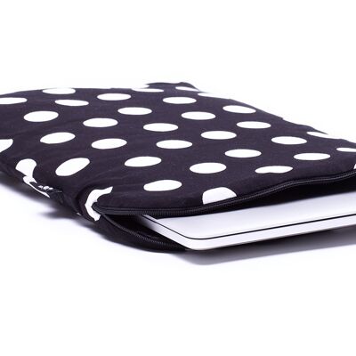 Polka dot Laptop Sleeve - Black Polka