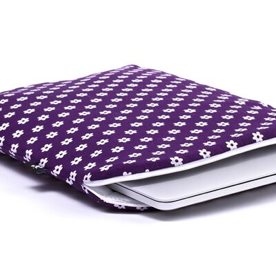 Purple Macbook sleeve - Happy Flower - 11 inch