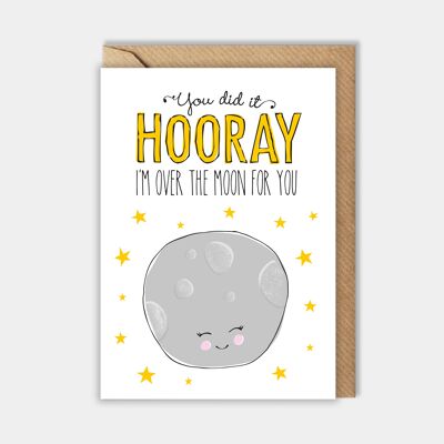 Congratulations card - over the moon for you