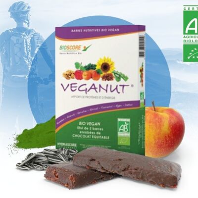 5 barres proteinees hydrascore Veganut bio et vegan