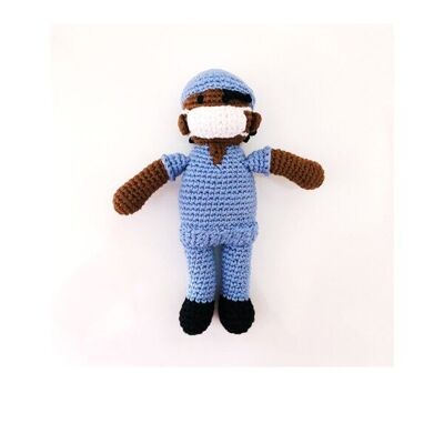 Baby Toy Nurse scrubs rattle blue