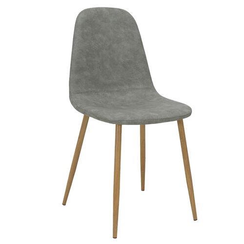 Chair Bella pakoworld PU grey antique-natural leg