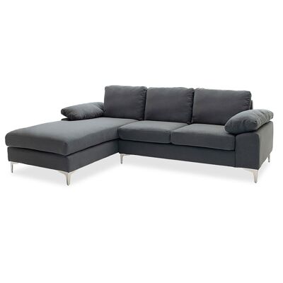 Corner sofa Cohen pakoworld with right corner and dark grey fabric 240x159x83cm
