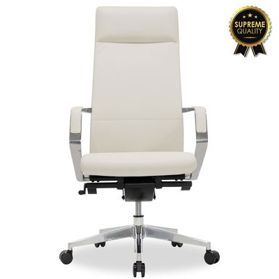 Manager office chair Alaska pakoworld with PU white ivory colour