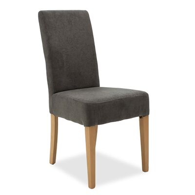 Wooden chair Ditta pakoworld with dark grey fabric - wooden legs sonoma