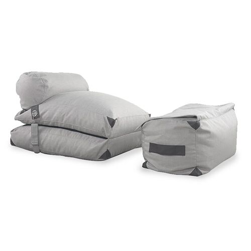 Pouf armchair - Todd pakoworld bed gray-off-white fabric