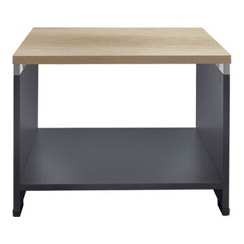 Table basse Lotus pakoworld en chêne - gris foncé 60x60x45cm 2