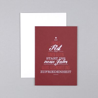 Weihnachtskarte Schriftbaum Klaus