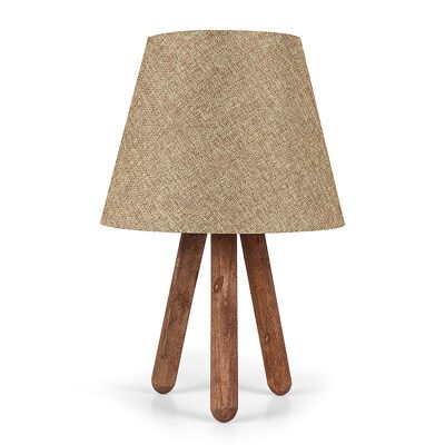 Table wooden Lamp PWL-0021 pakoworld Ε27 with oil pvc shade D22x33cm