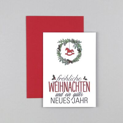 Weihnachtskarte Kranz Linda